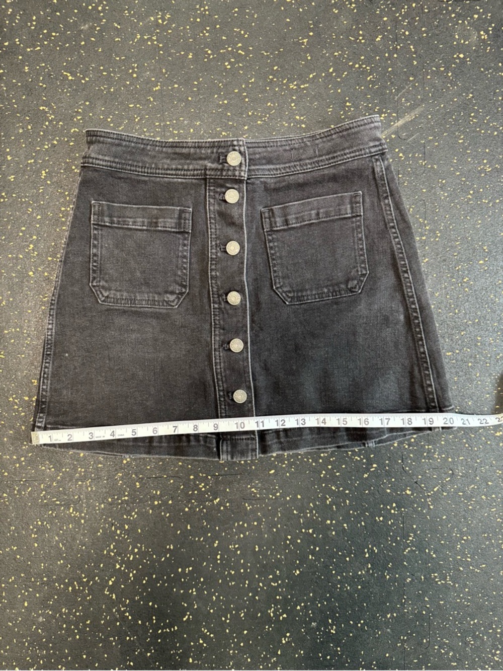 Madewell Black Button-Front Denim Mini Skirt - Picture 5 of 6